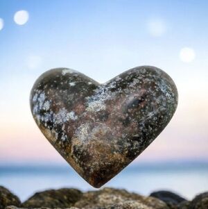 Heart-Shaped Metal Art Piece Heavy Patina